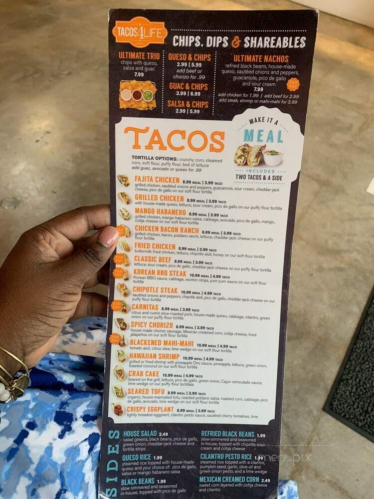 Tacos 4 Life - Charlotte, NC menu_pic