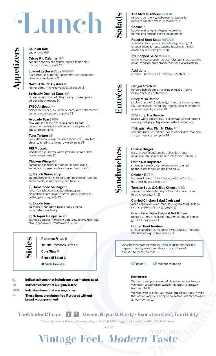 The Charles - Wethersfield, CT menu_pic