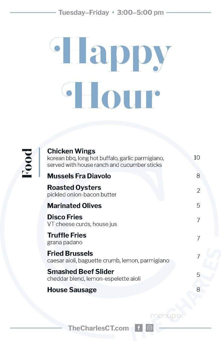 The Charles - Wethersfield, CT menu_pic