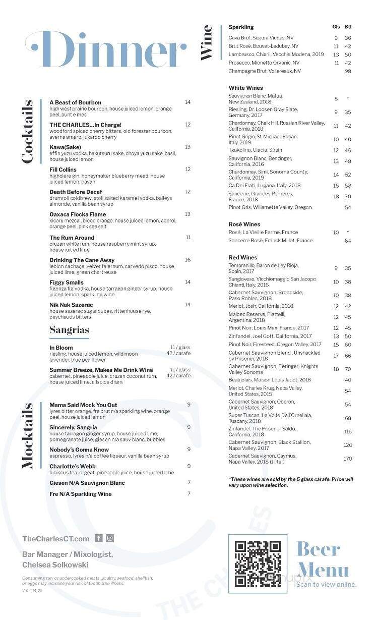 The Charles - Wethersfield, CT menu_pic