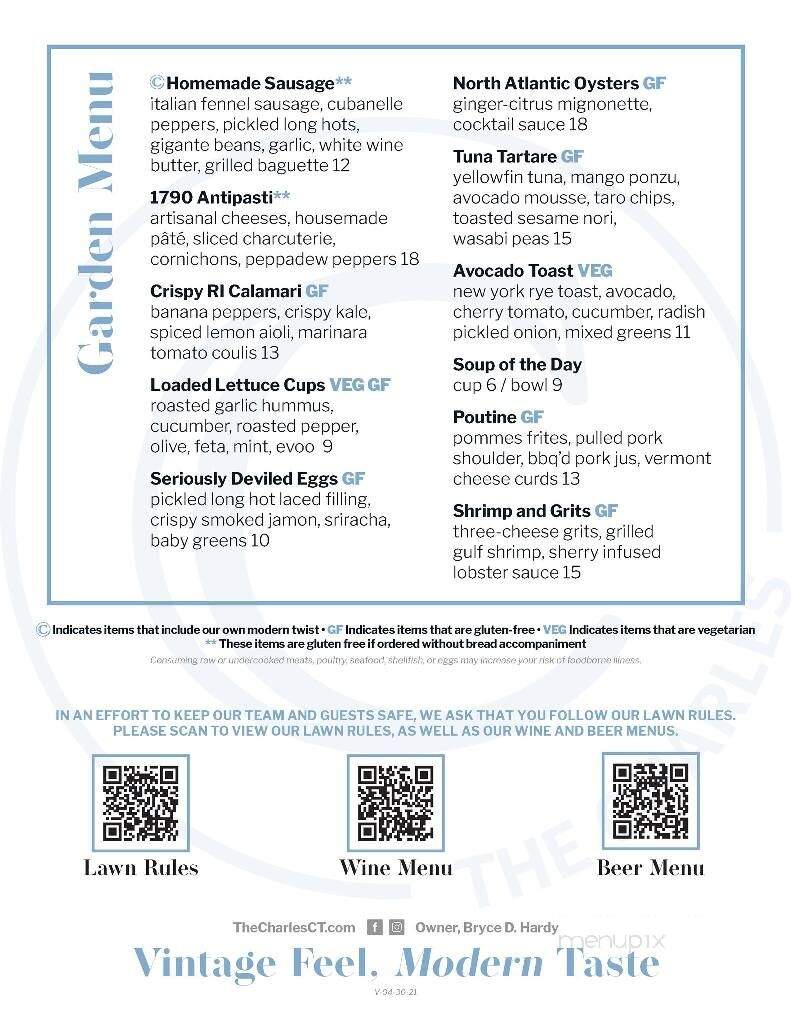 The Charles - Wethersfield, CT menu_pic