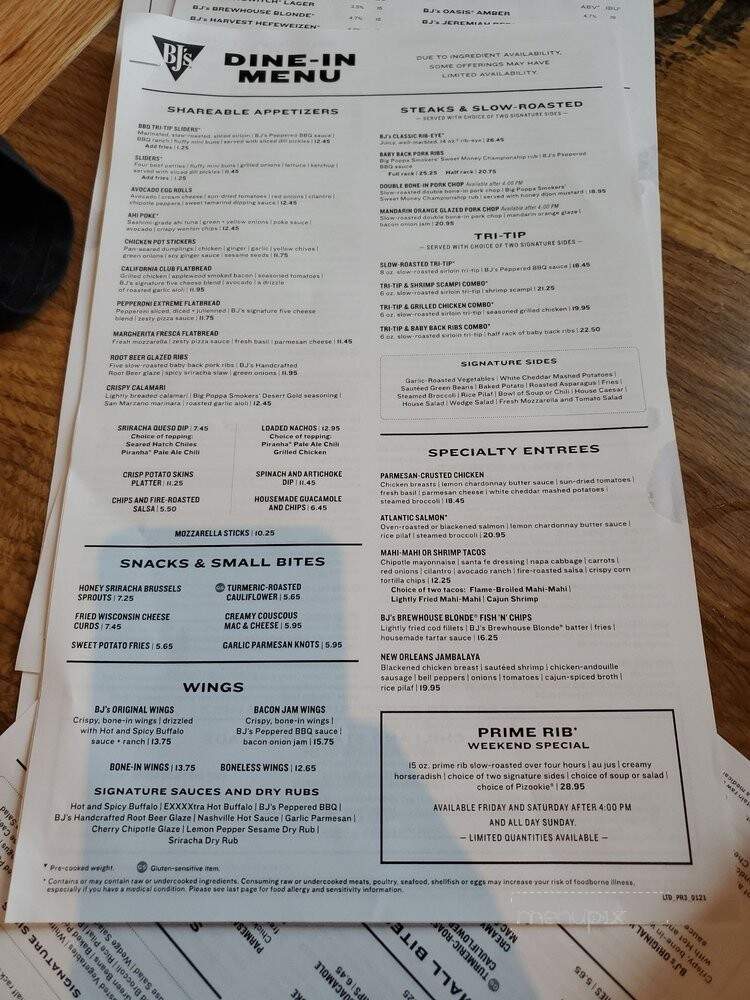 BJ's Restaurant & Brewhouse - Orange Village, OH menu_pic