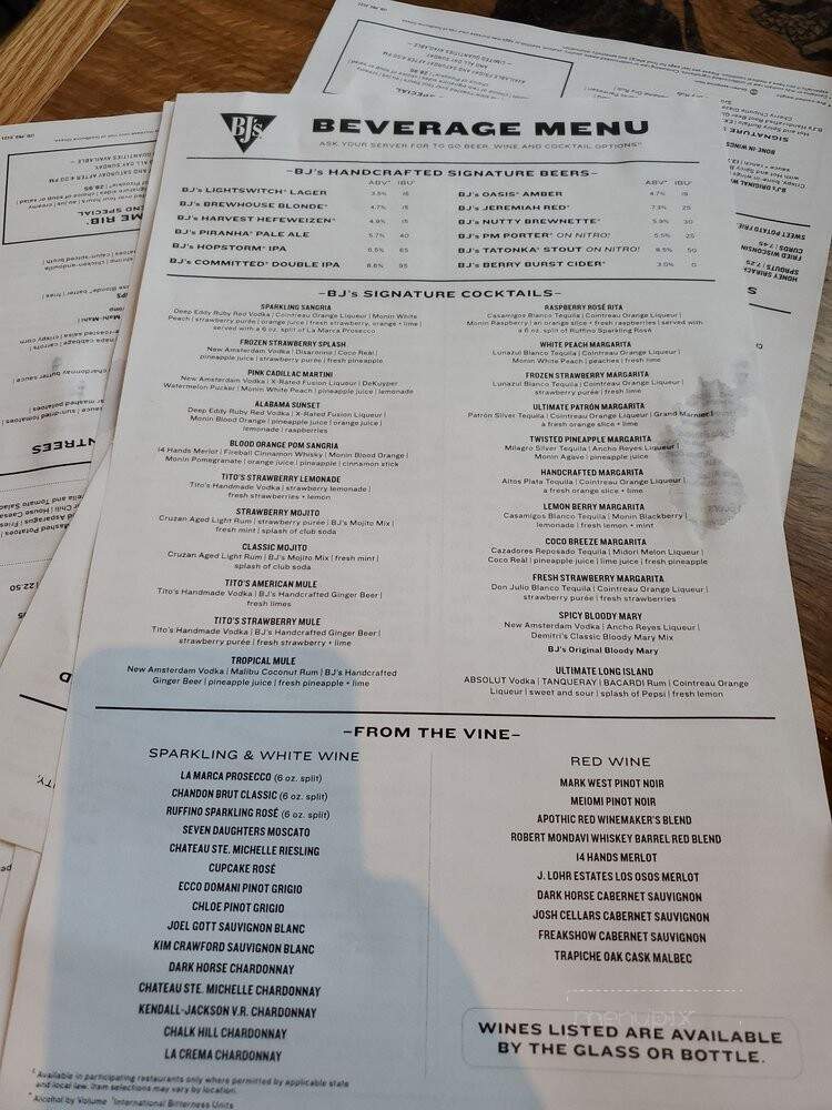BJ's Restaurant & Brewhouse - Orange Village, OH menu_pic