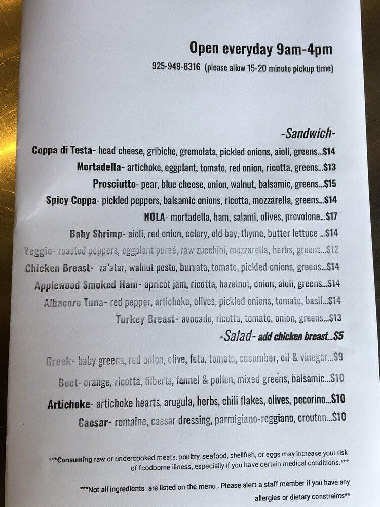 Lucia's Craft Sandwich - Martinez, CA menu_pic