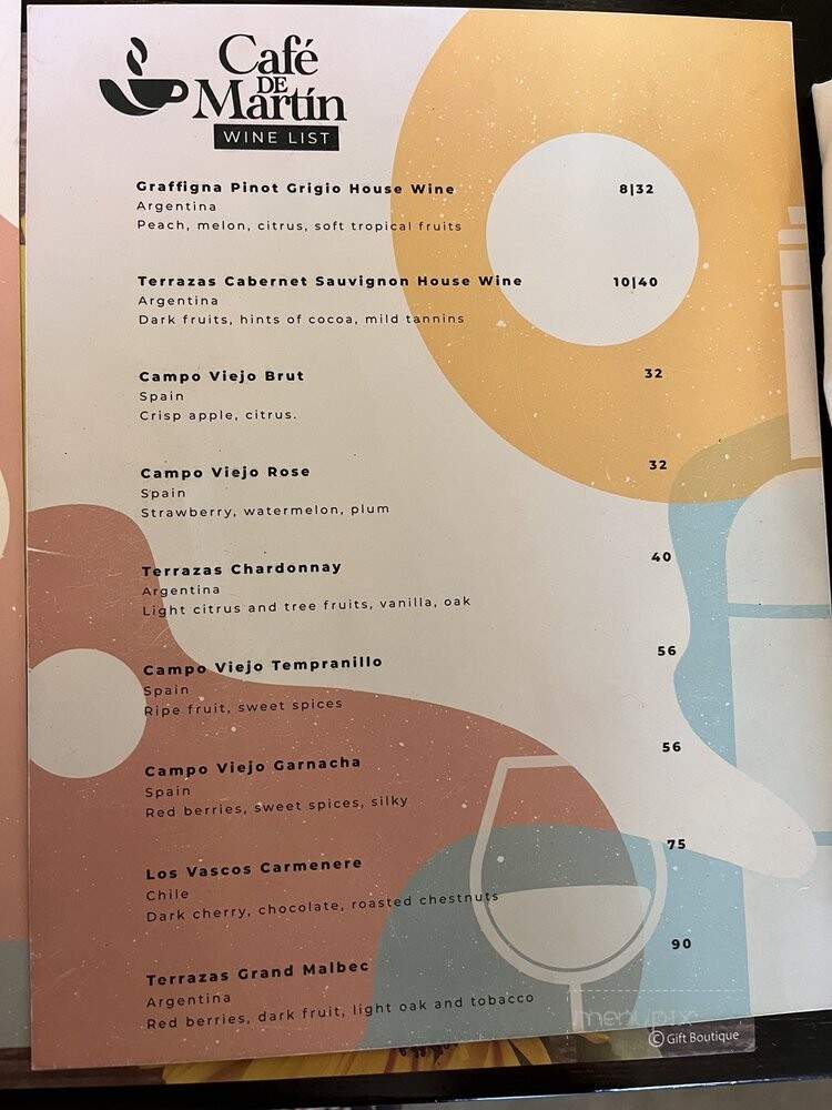 Cafe de Martin - Tallahassee, FL menu_pic