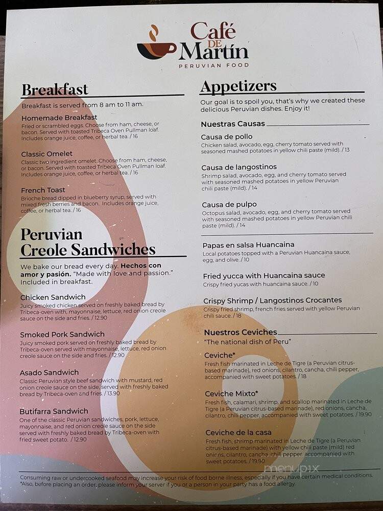 Cafe de Martin - Tallahassee, FL menu_pic
