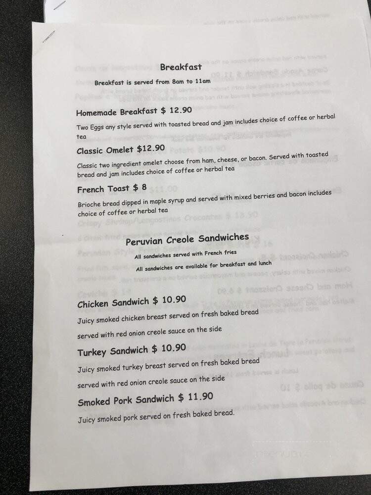 Cafe de Martin - Tallahassee, FL menu_pic