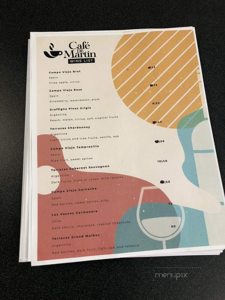 Cafe de Martin - Tallahassee, FL menu_pic