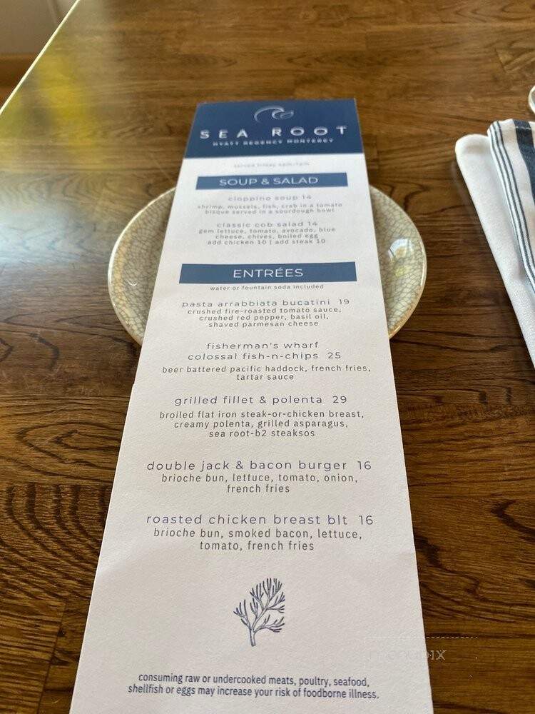 Sea Root - Monterrey, CA menu_pic