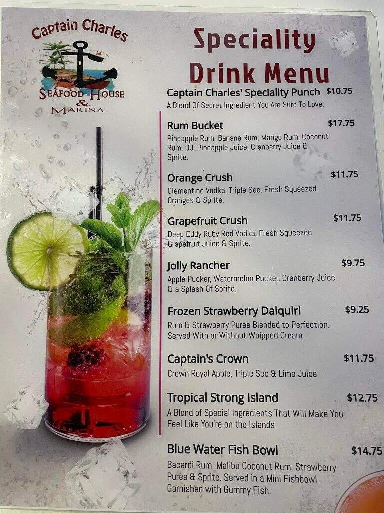 Captain Charles Seafood House - Newburg, MD menu_pic