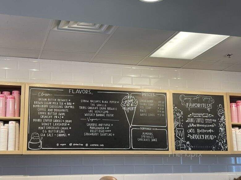 Sorry Not Sorry Creamery - Las Vegas, NV menu_pic