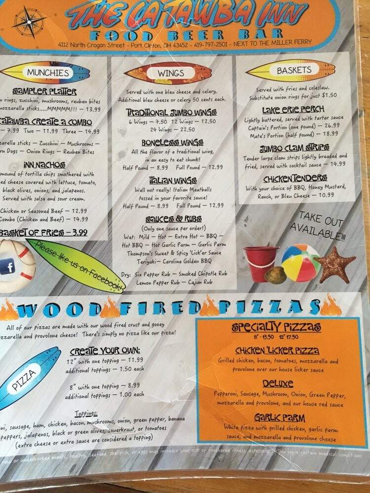 Catawba Inn Pub - Port Clinton, OH menu_pic