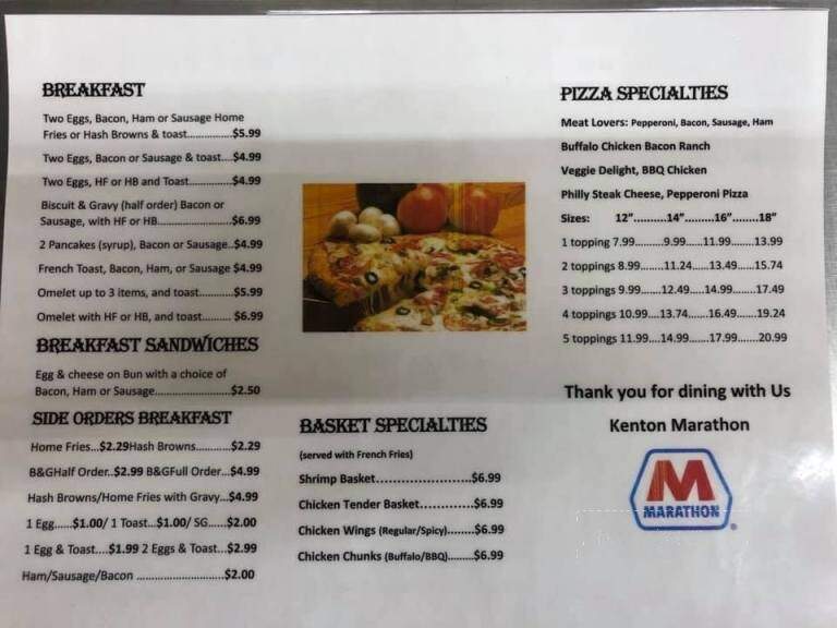 Kenton Marathon - Kenton, OH menu_pic