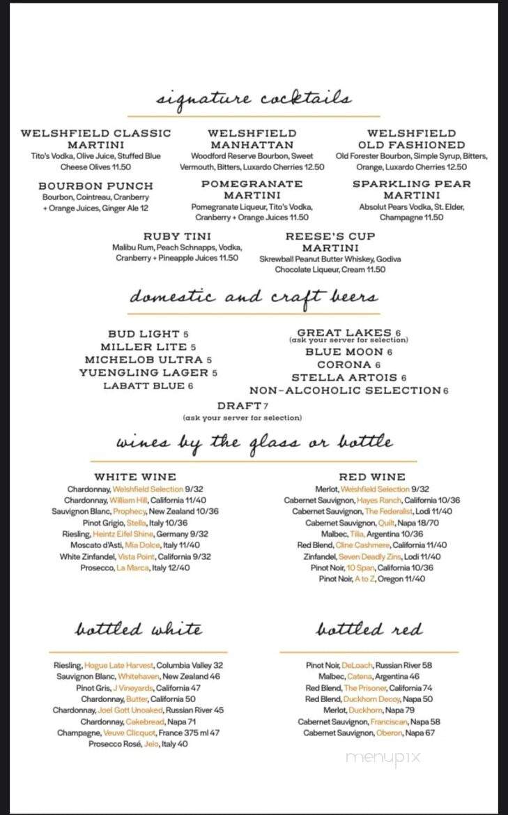 Welshfield Inn - Burton, OH menu_pic