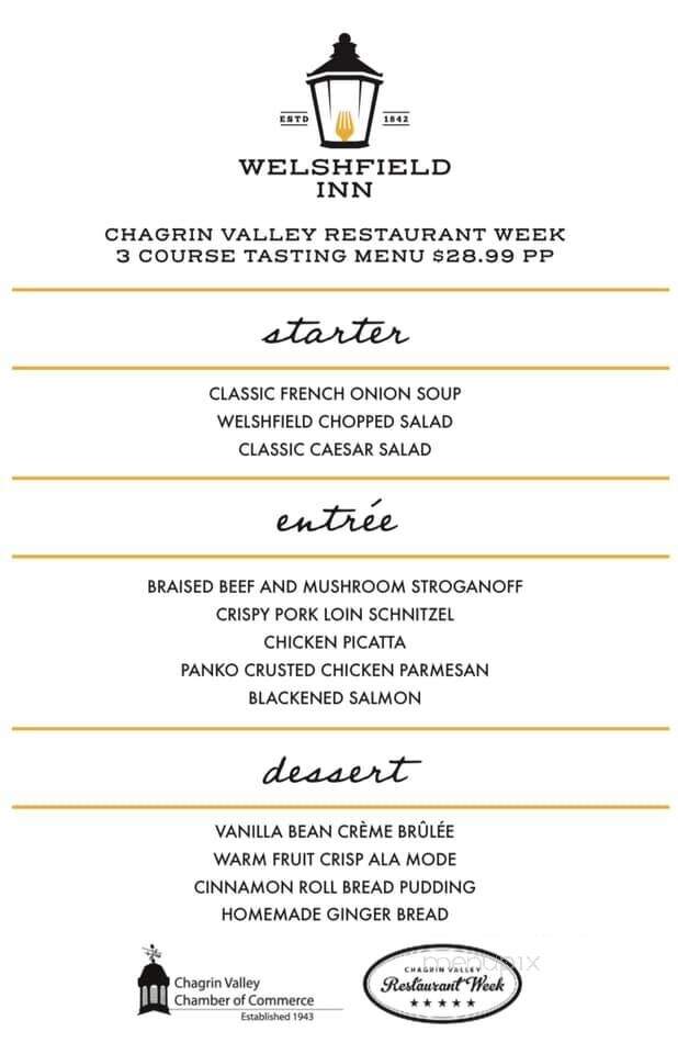 Welshfield Inn - Burton, OH menu_pic