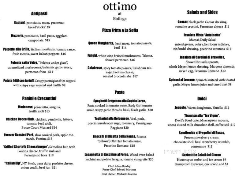 Bottega Napa Valley - Yountville, CA menu_pic