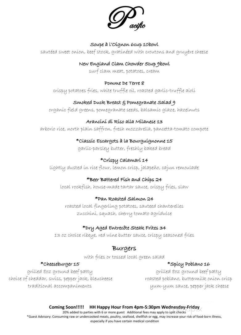 Pacific Restaurant - Tillamook, OR menu_pic
