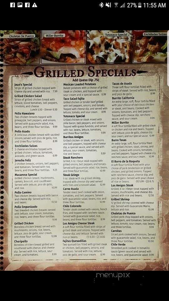 Los Amigos Mexican Grill - Tell City, IN menu_pic