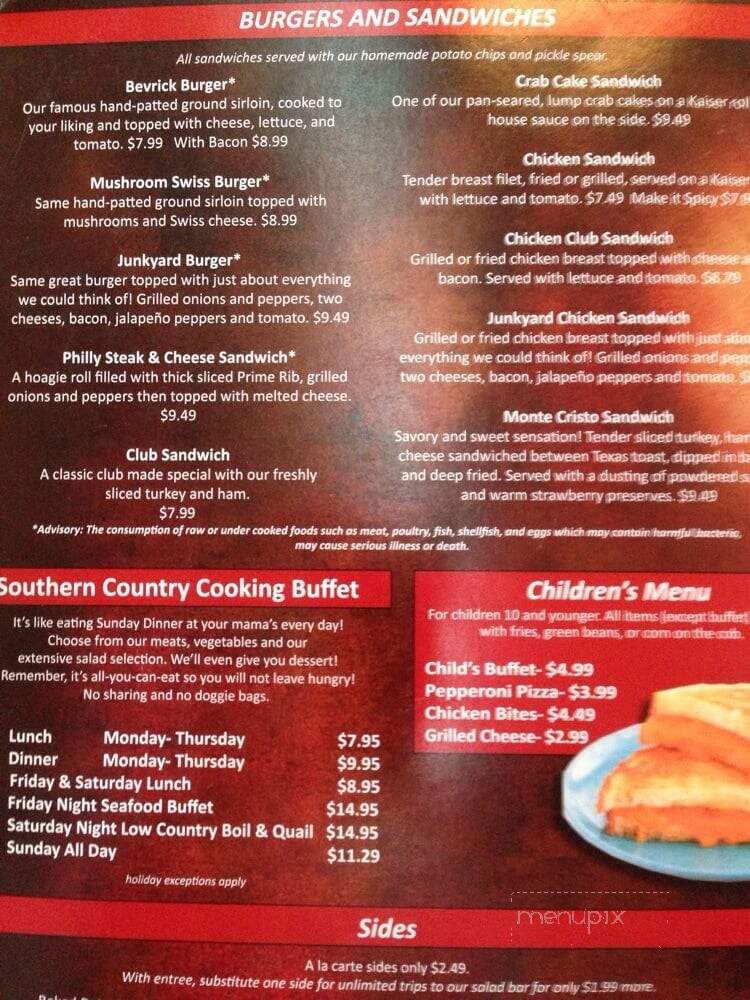 Bevricks Char House Grille - Metter, GA menu_pic