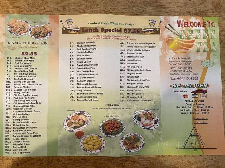 Green Tea - Jacksonville, FL menu_pic