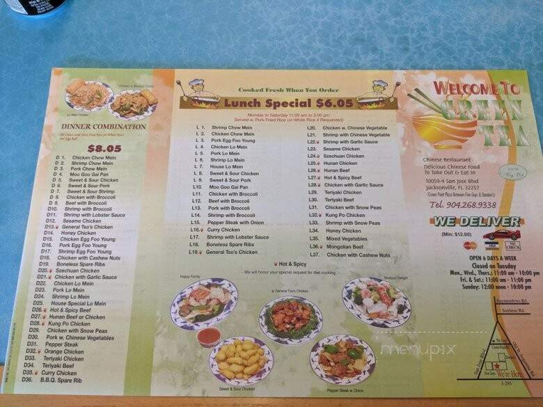 Green Tea - Jacksonville, FL menu_pic