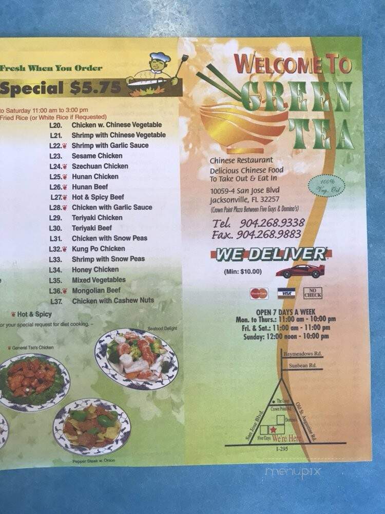 Green Tea - Jacksonville, FL menu_pic