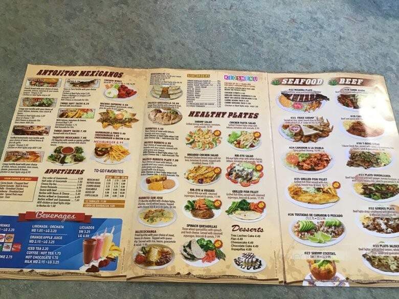 Agave Jalisco Mexican Restaurant - Riviera, TX menu_pic