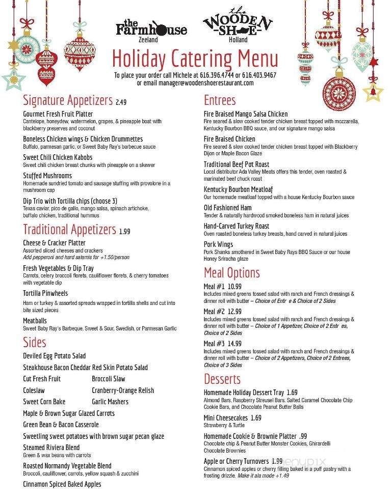 Wooden Shoe Restaurant - Holland, MI menu_pic