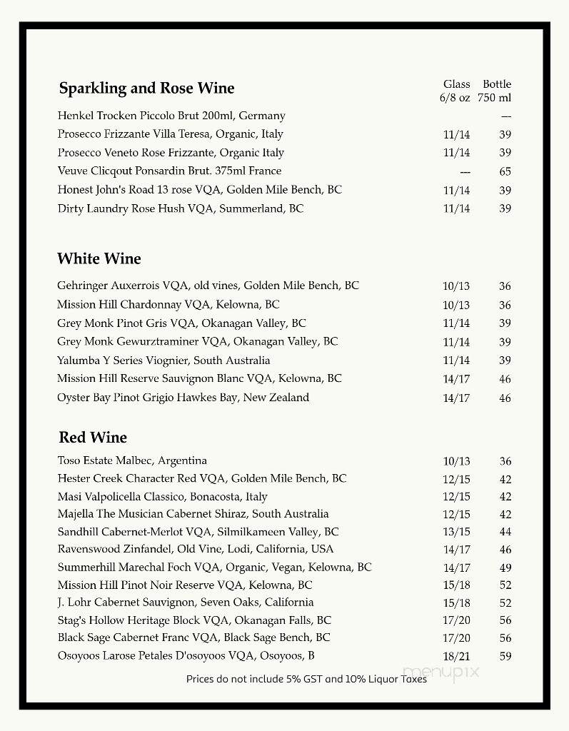 Blackberry Kitchen - Mission, BC menu_pic