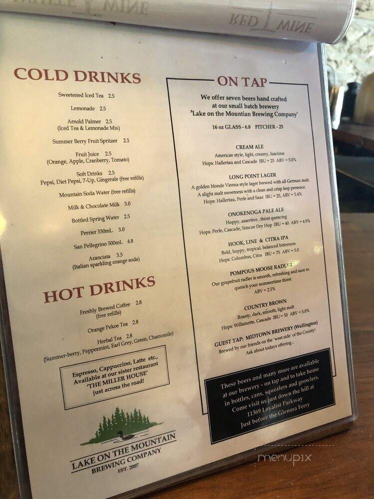 The Inn at Lake on the Mountain - Prince Edward, ON menu_pic