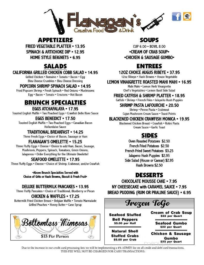 Flanagan's Creative Food - Thibodaux, LA menu_pic