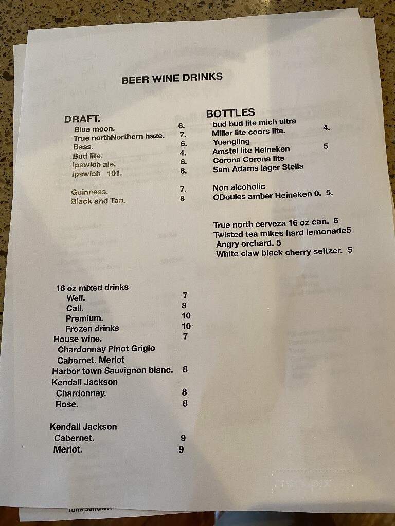 Choate Bridge Restaurant - Ipswich, MA menu_pic