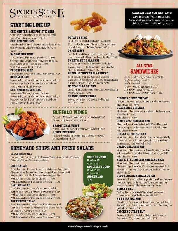 Sports Scene Restaurant - Washington, NJ menu_pic