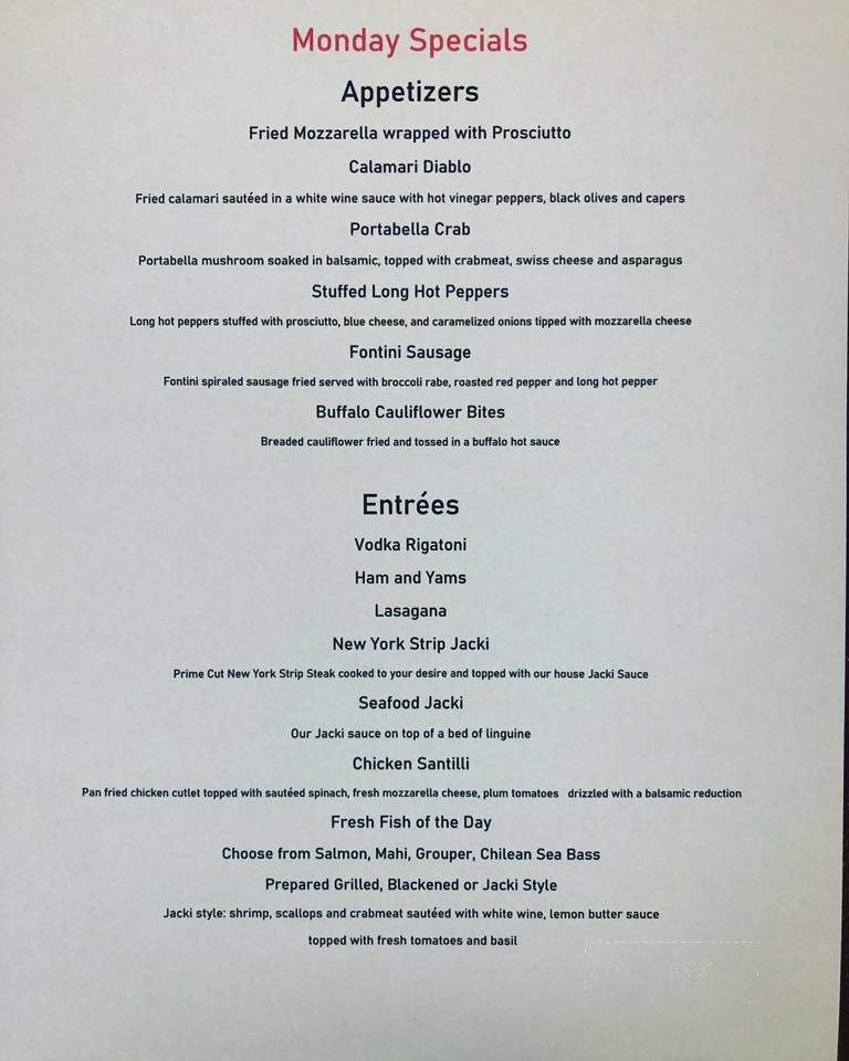 Alfe's Restaurant - Wildwood, NJ menu_pic