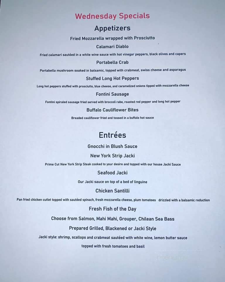 Alfe's Restaurant - Wildwood, NJ menu_pic