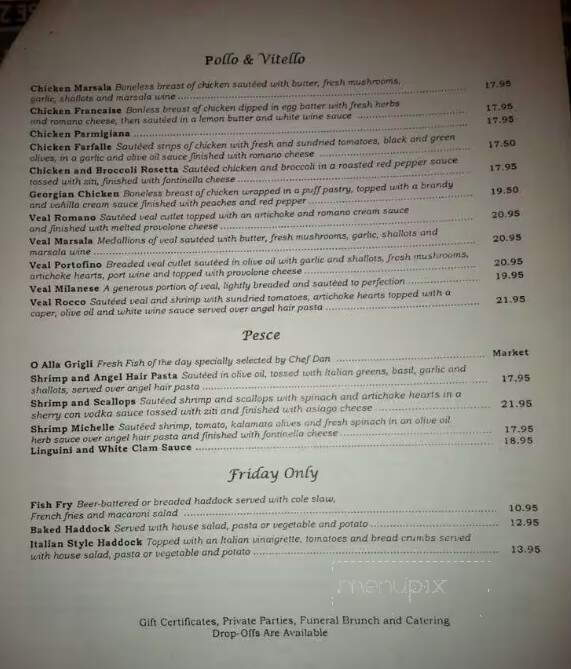 Jovi's Italian Grille & Bistro - Buffalo, NY menu_pic