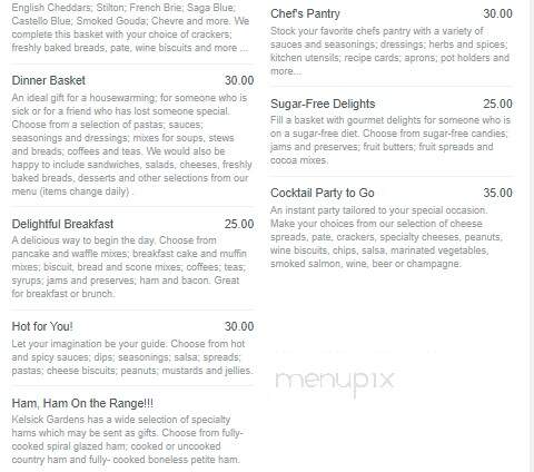 Kelsick Gardens - Gloucester, VA menu_pic