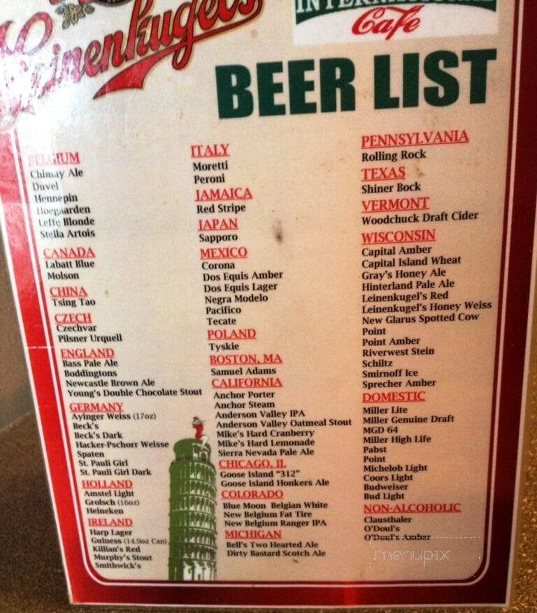 Pasquale's International Cafe - De Pere, WI menu_pic
