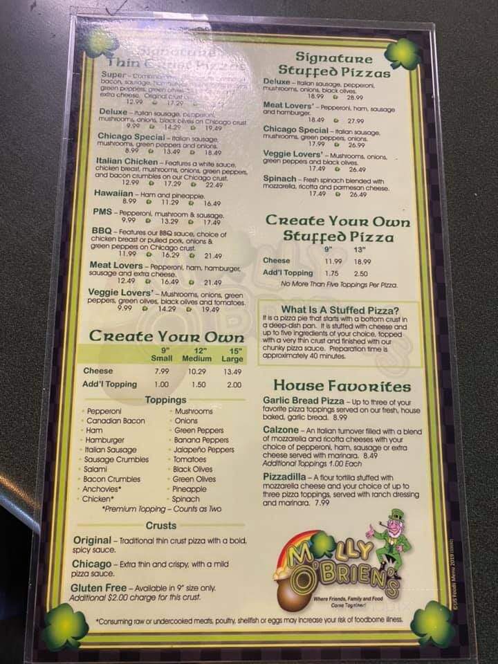 Molly O'Brien's - Hot Springs, AR menu_pic