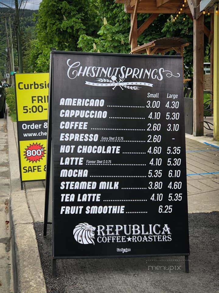 Chestnut Springs Bakery - Chilliwack, BC menu_pic
