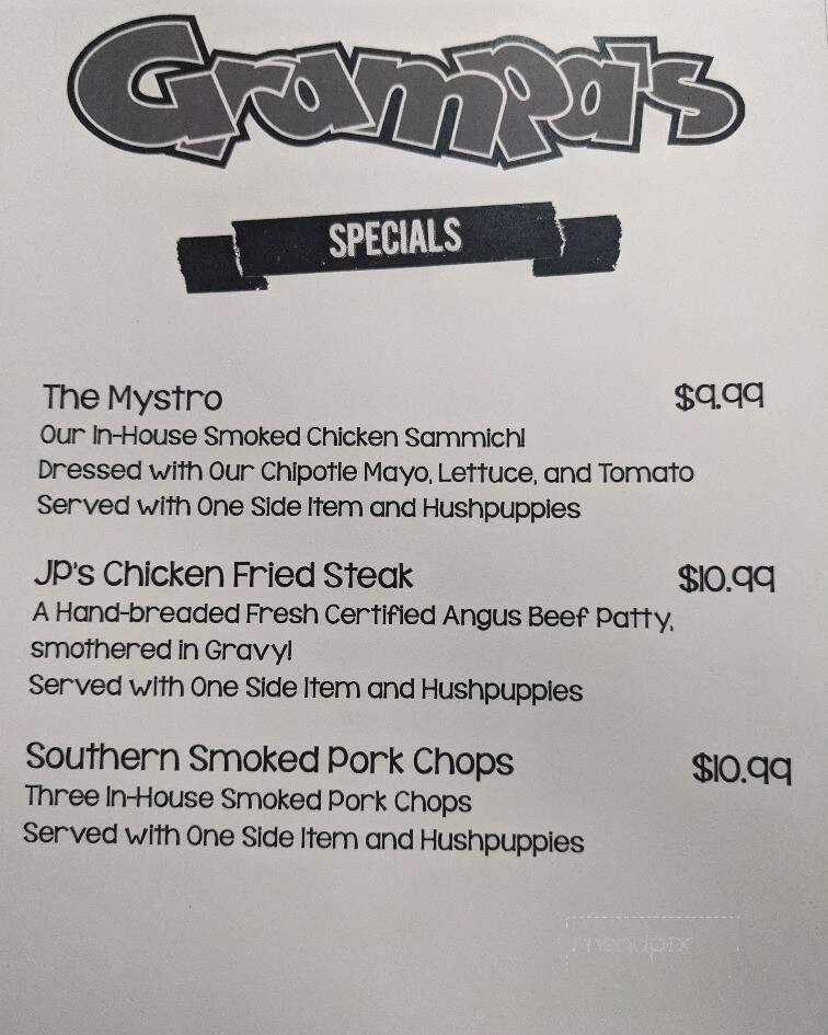 Grampa's Catfish & Seafood - North Little Rock, AR menu_pic