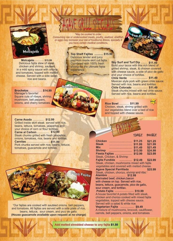 El Agave Mexican Grill - Oxford, MS menu_pic