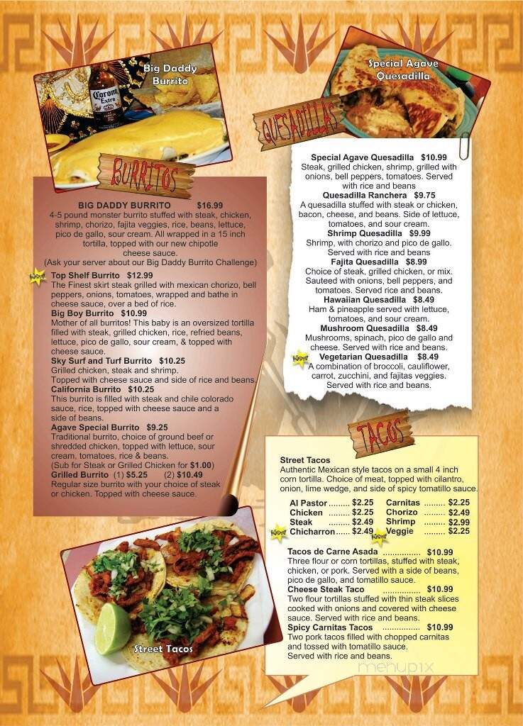 El Agave Mexican Grill - Oxford, MS menu_pic