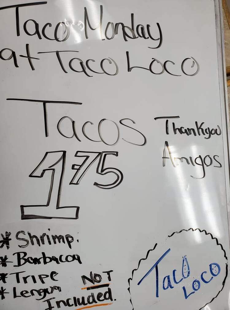 Taco Loco Taqueria - Grandville, MI menu_pic