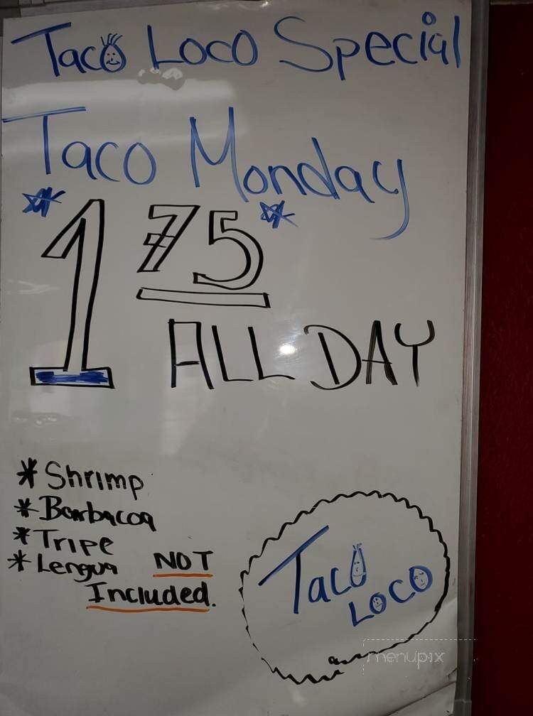 Taco Loco Taqueria - Grandville, MI menu_pic