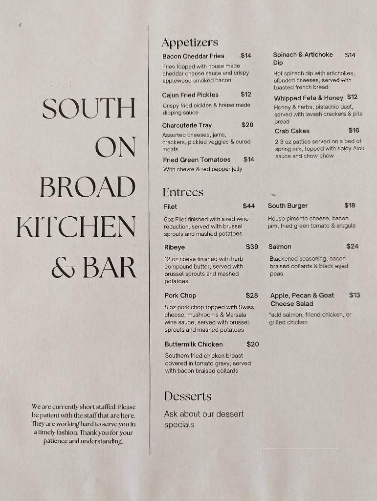 South On Broad - Monroe, GA menu_pic