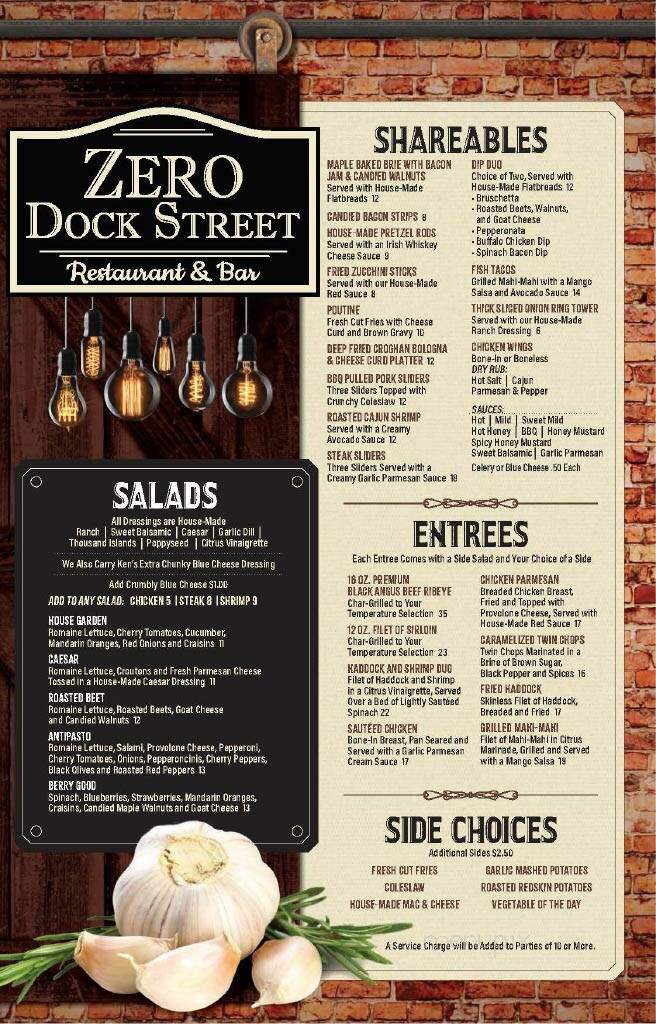 Zero Dock Street - Carthage, NY menu_pic
