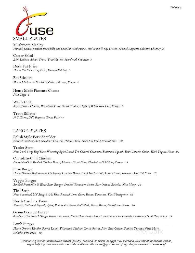Fuse Aiken - Aiken, SC menu_pic