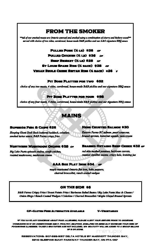Anchor & Ore - Thunder Bay, ON menu_pic