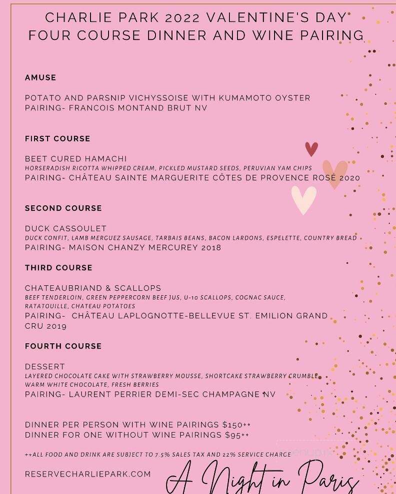 Charlie Park - Tallahassee, FL menu_pic